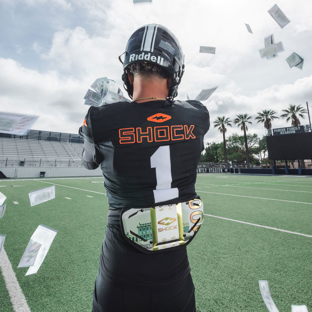 Football Back Plate - Gold Money Bands