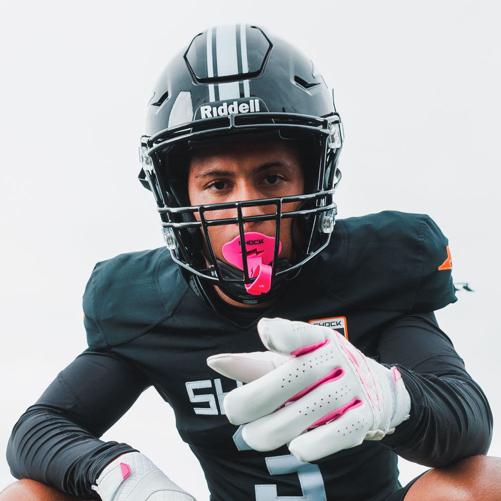 Football Lip Guard Mouth Protection - Neon Pink