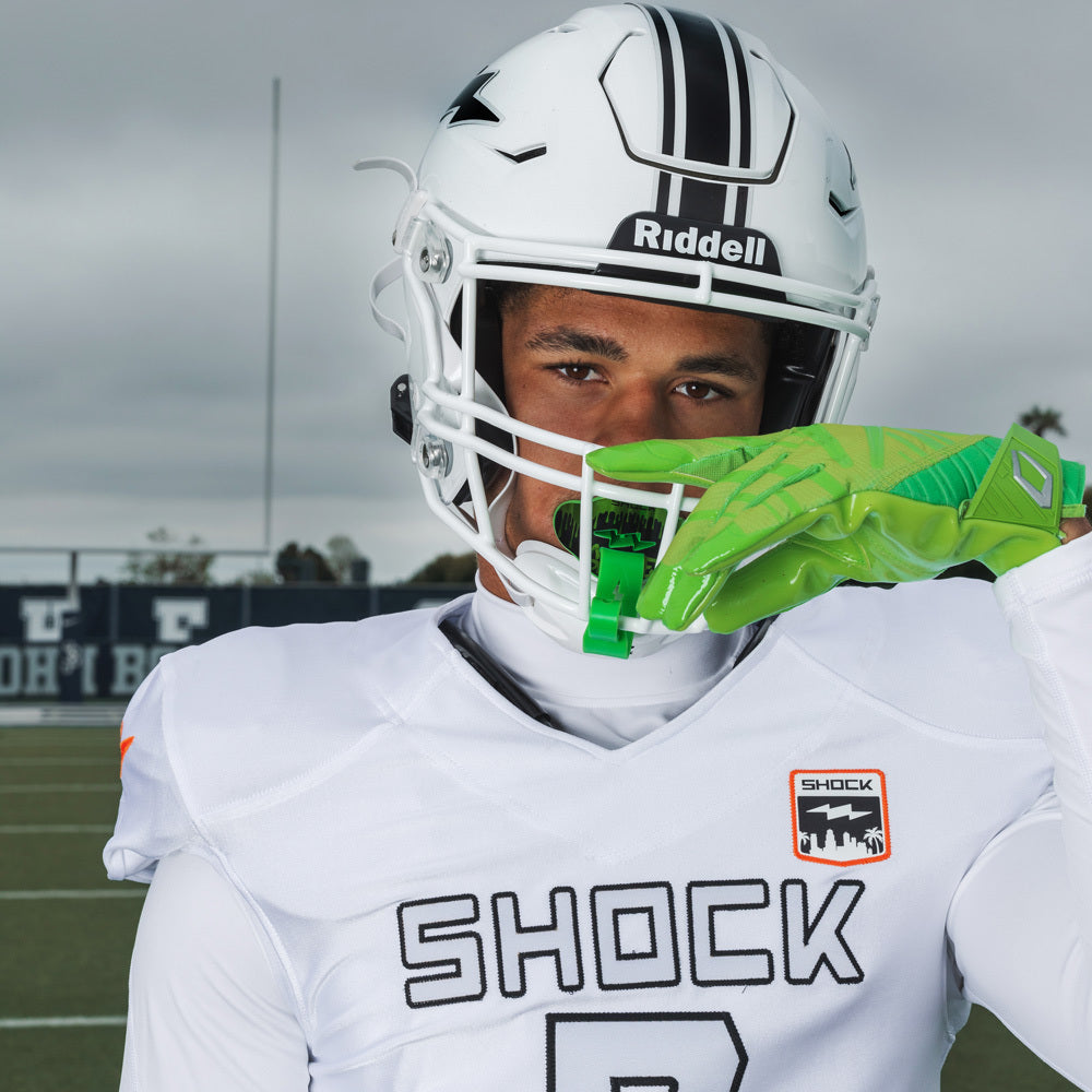 Football Lip Guard Mouth Protection - Chrome Slime Green