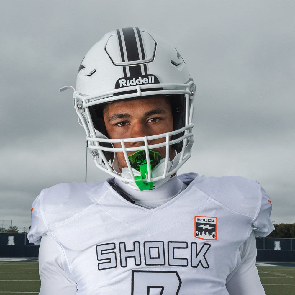 Football Lip Guard Mouth Protection - Chrome Slime Green