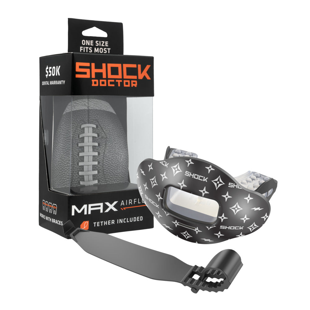 Max AirFlow Football Mouthguard - Black Lux