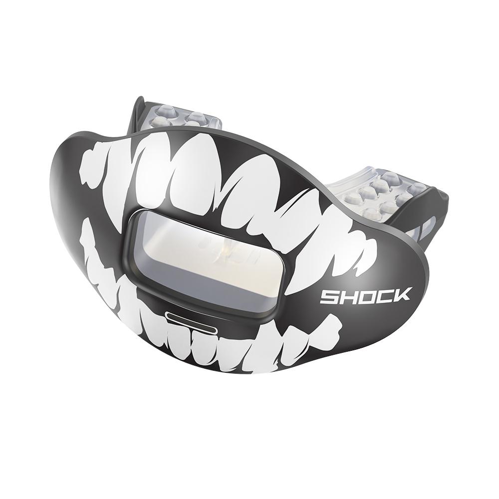 Max AirFlow Football Mouthguard - Black / White Fang