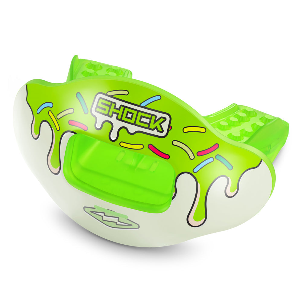 Max AirFlow Football Mouthguard - White / Green Sprinkle Drip