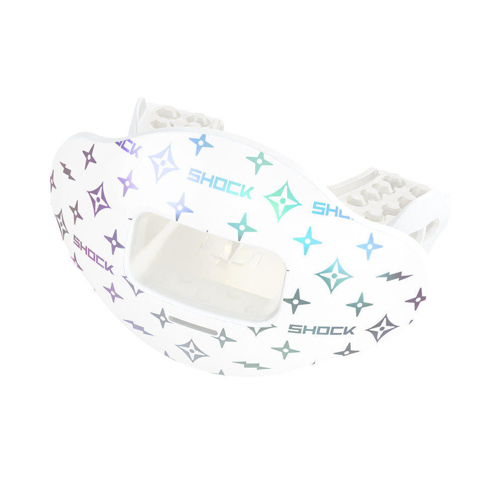 Max AirFlow Football Mouthguard - White / Iridescent Lux