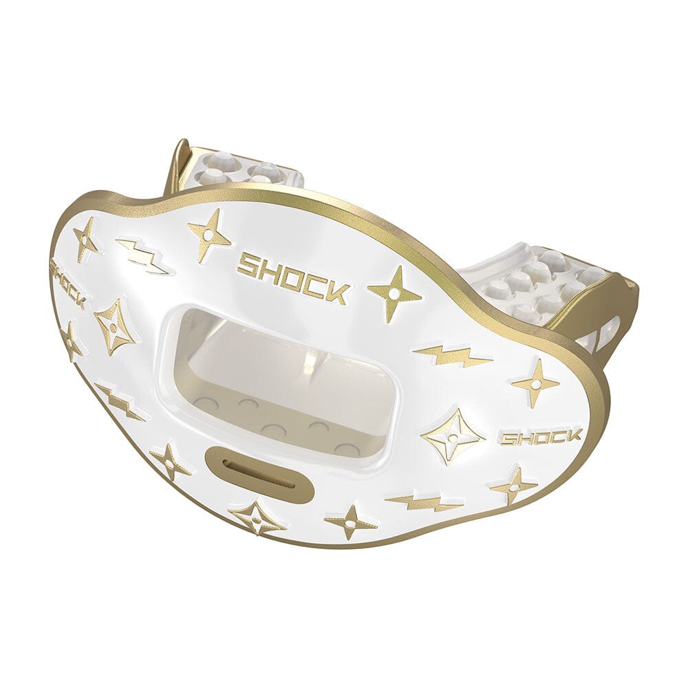 Max AirFlow Football Mouthguard - White / Gold Lux