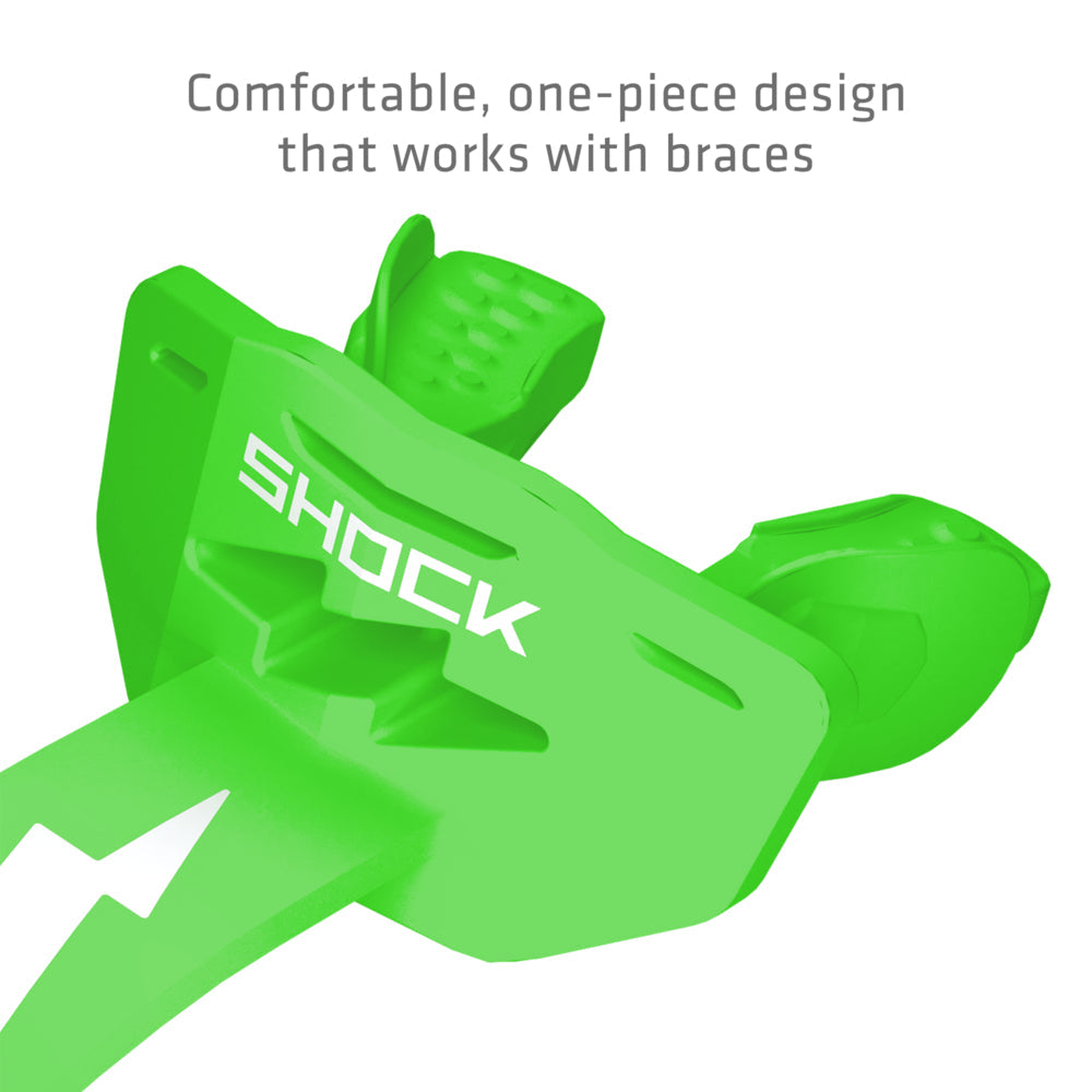 Football Lip Guard Mouth Protection - Shock Green / White