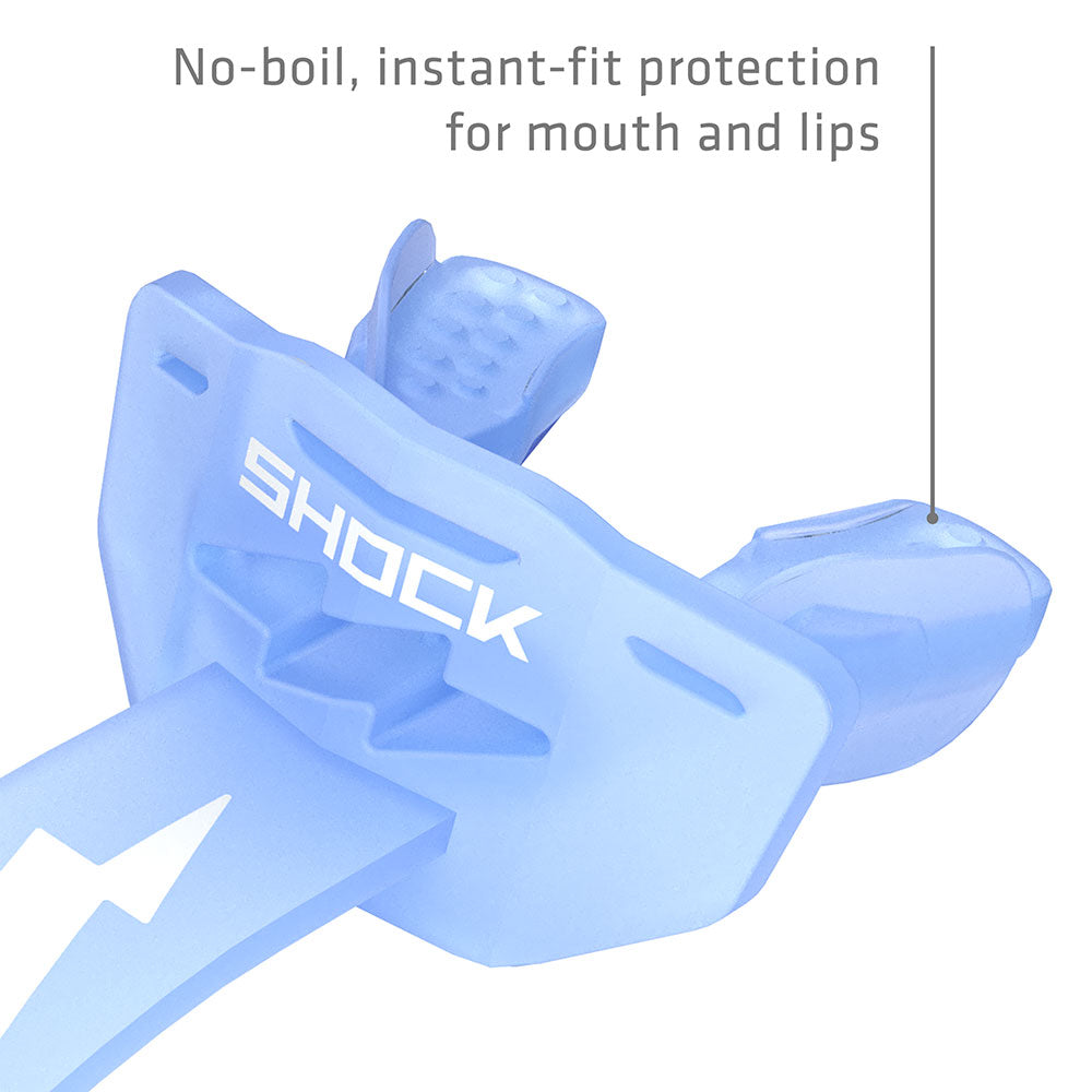 Football Lip Guard Mouth Protection - Translucent Columbia Blue / White