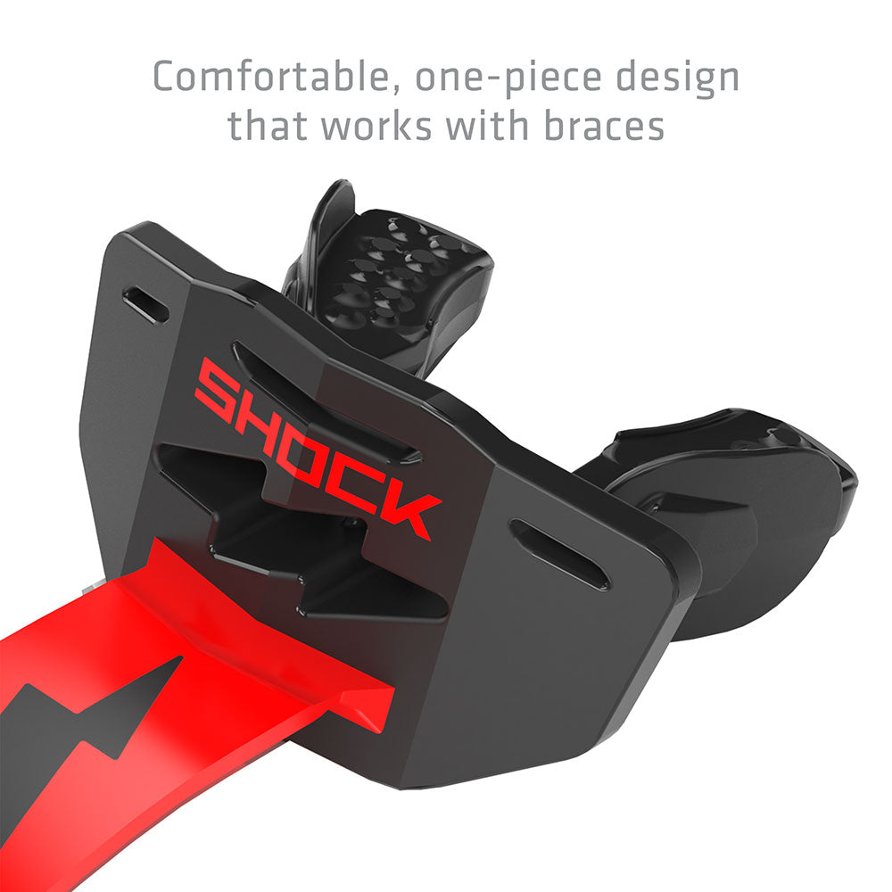 Football Lip Guard Mouth Protection - Black / Red