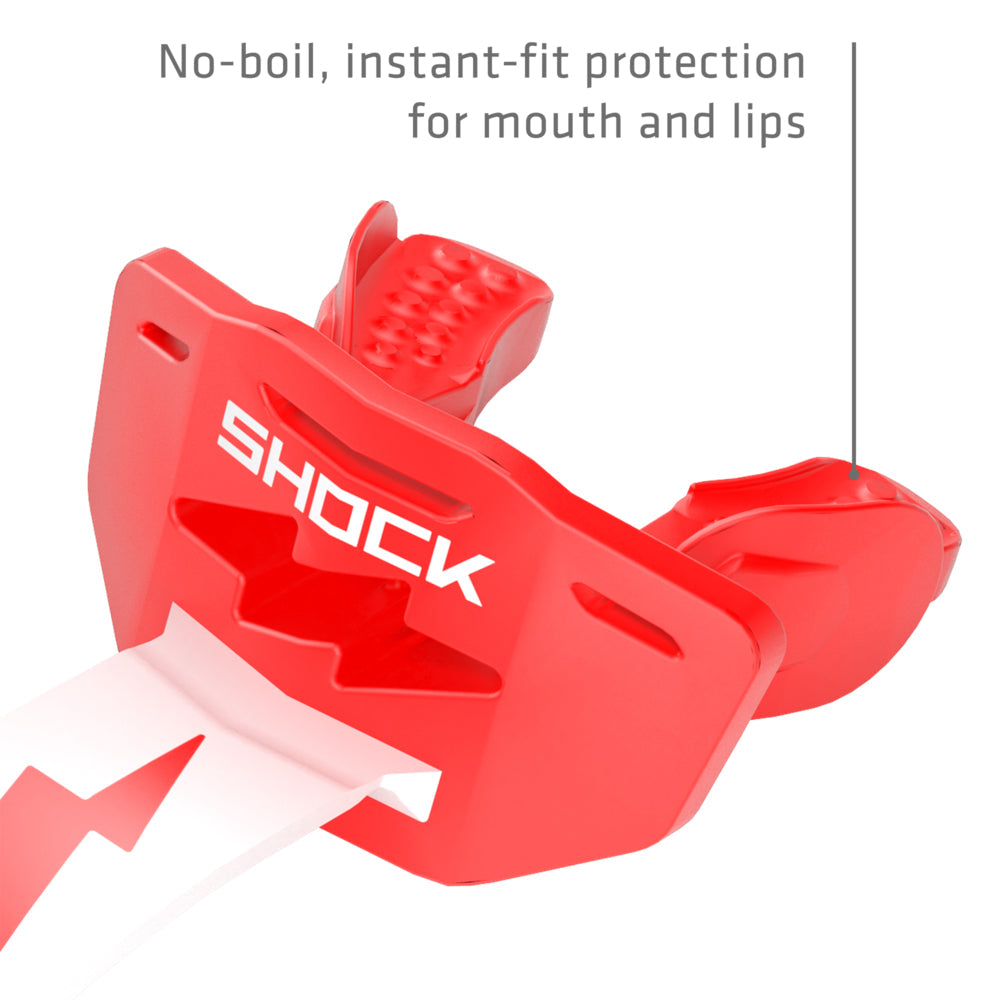 Football Lip Guard Mouth Protection - Red / White