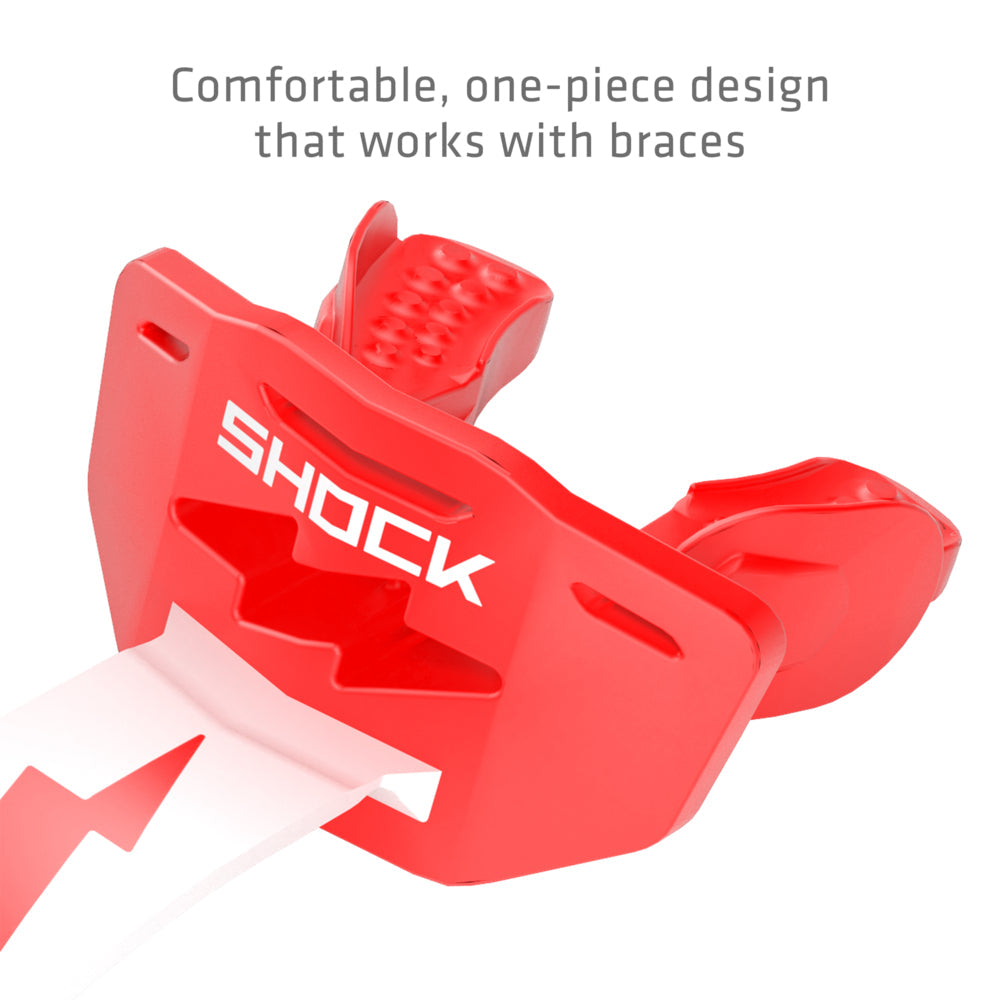 Football Lip Guard Mouth Protection - Red / White