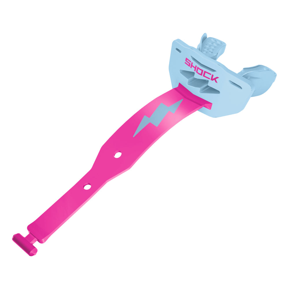 Football Lip Guard Mouth Protection - Columbia Blue / Shock Pink