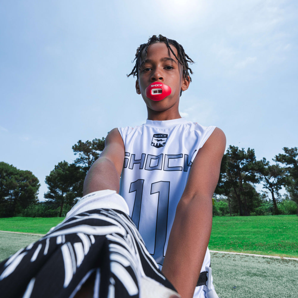 Max AirFlow Football Mouthguard - Red / White