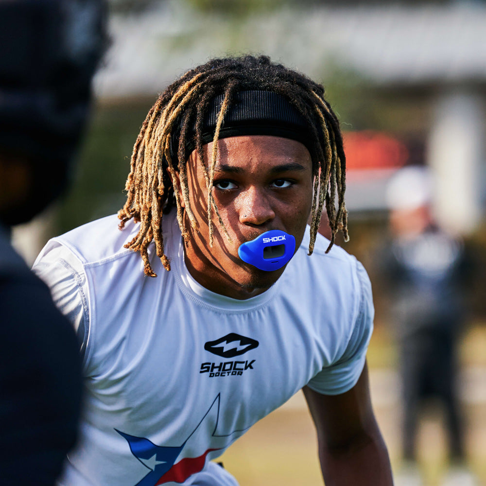 Max AirFlow Football Mouthguard - Royal / White