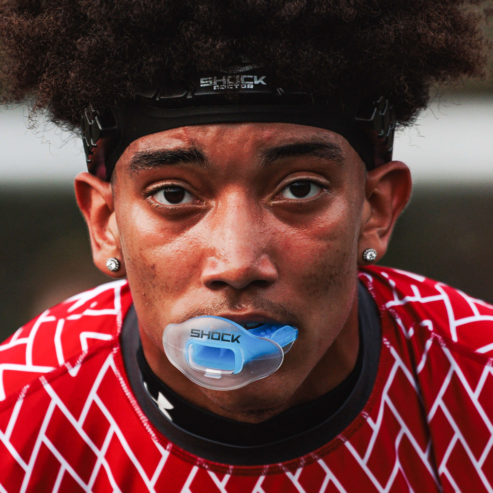 Max AirFlow Football Mouthguard - Clear / Translucent Blue