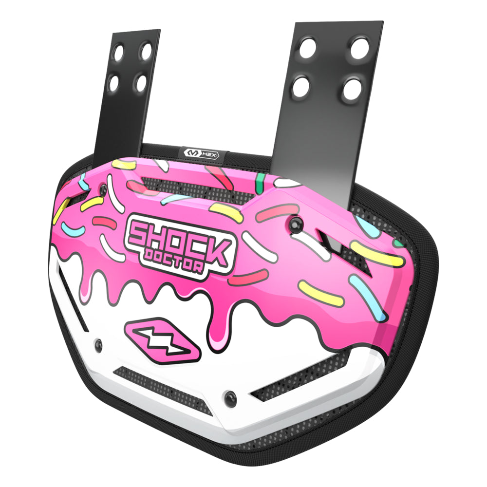 Football Back Plate - White / Pink Sprinkle Drip