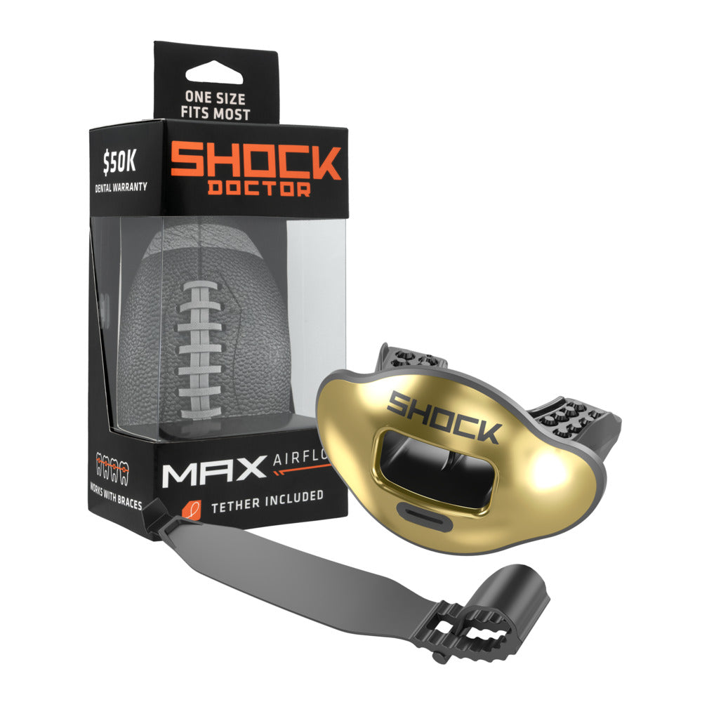 Max AirFlow Football Mouthguard - Chrome Gold