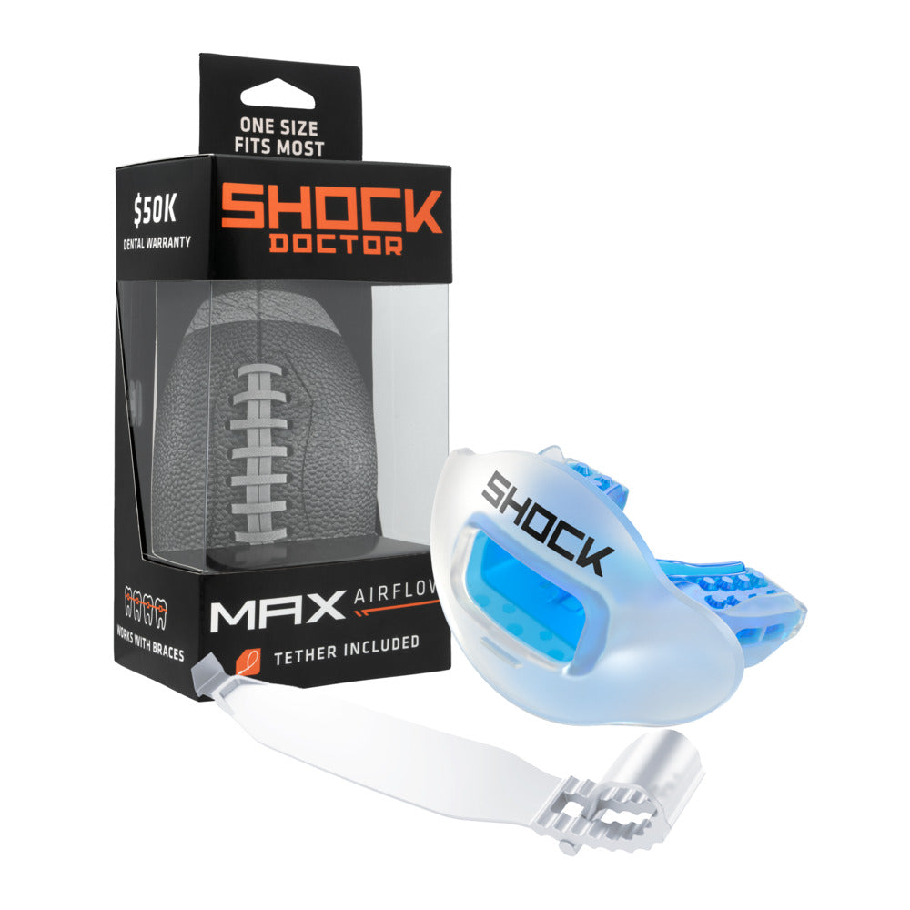 Max AirFlow Football Mouthguard - Clear / Translucent Blue