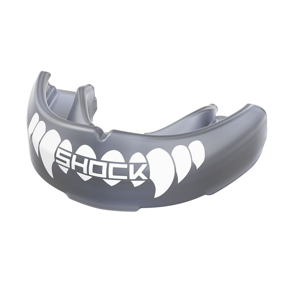 Braces Compatible Mouthguard - Trans Black / White Fang