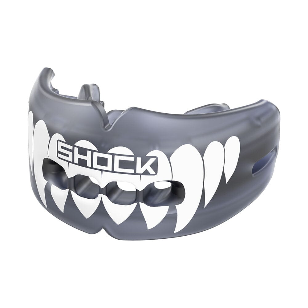 Braces Compatible Mouthguard - Trans Black / White Fang