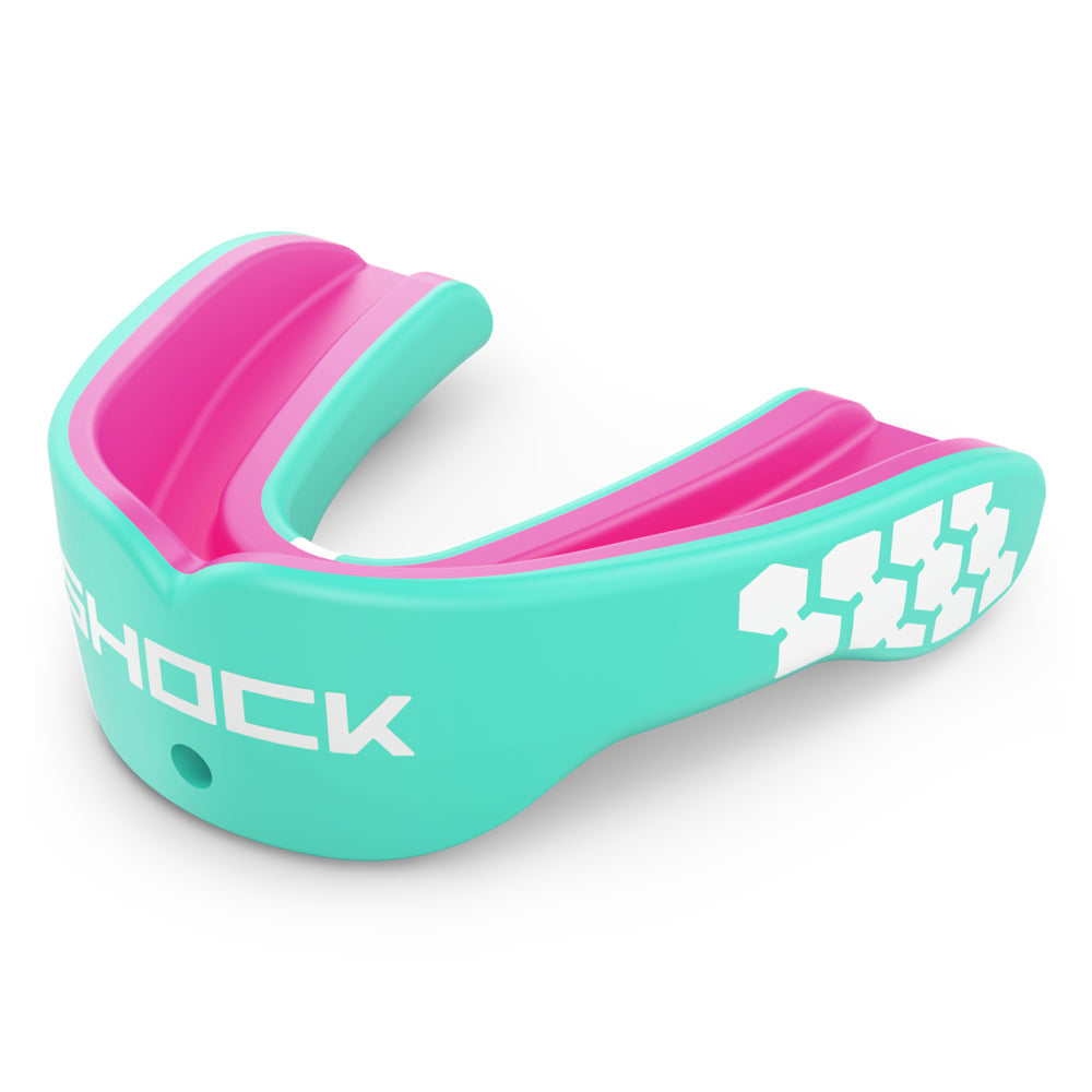 Gel Max Power Mouthguard - Mint Green / Shock Pink