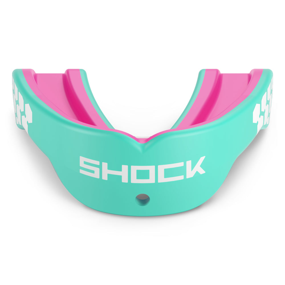 Gel Max Power Mouthguard - Mint Green / Shock Pink