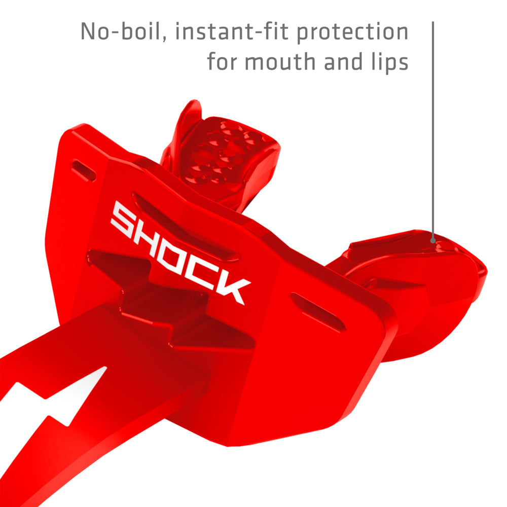 Football Lip Guard Mouth Protection - Red / White