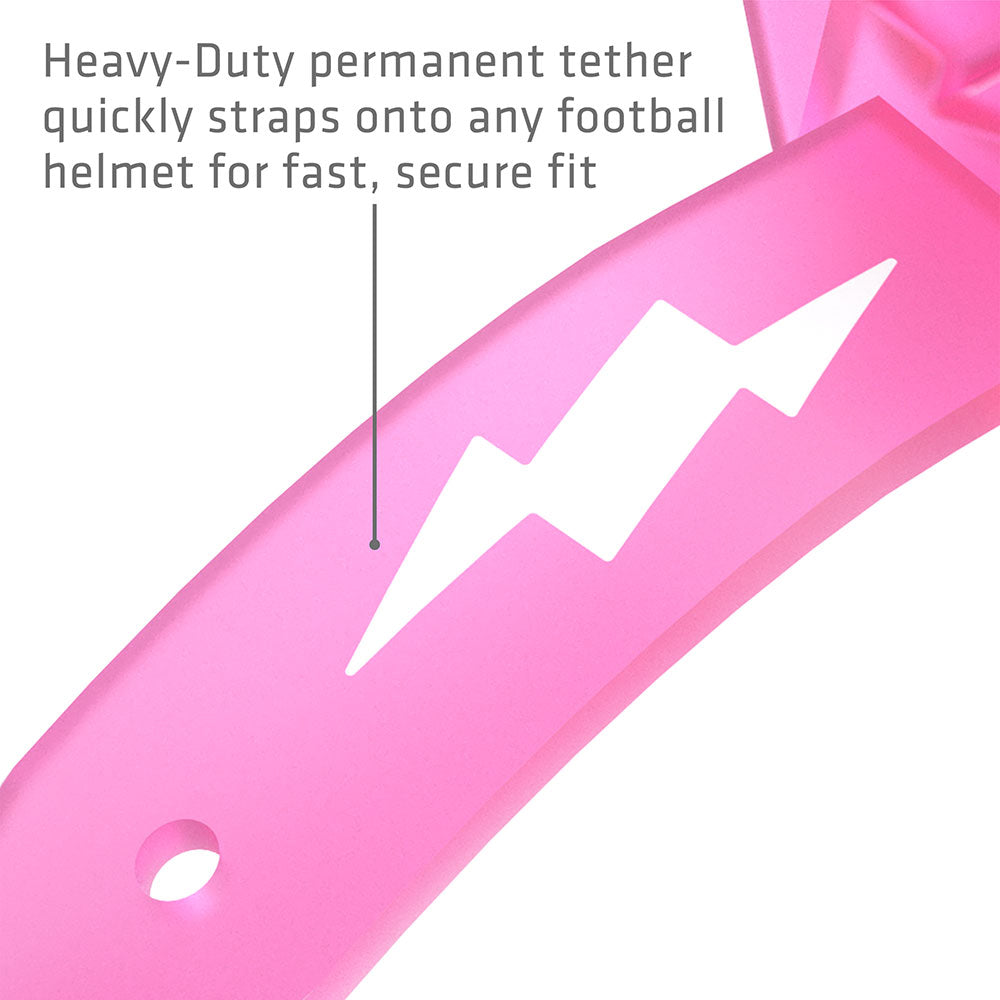 Football Lip Guard Mouth Protection - Translucent Shock Pink / White
