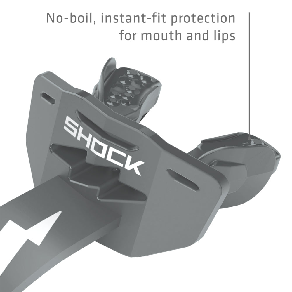 Football Lip Guard Mouth Protection - Grey / White