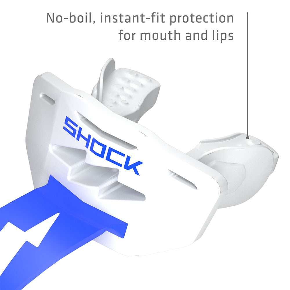 Football Lip Guard Mouth Protection - White / Royal