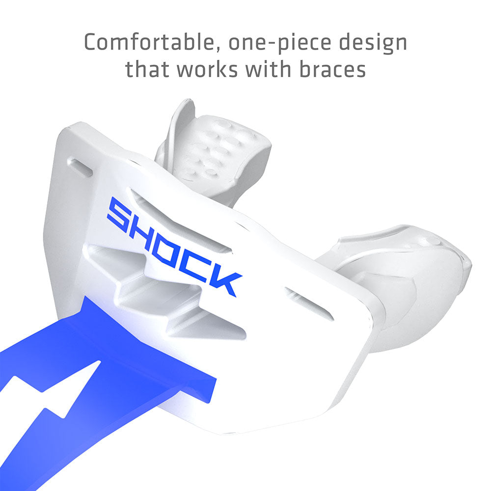 Football Lip Guard Mouth Protection - White / Royal