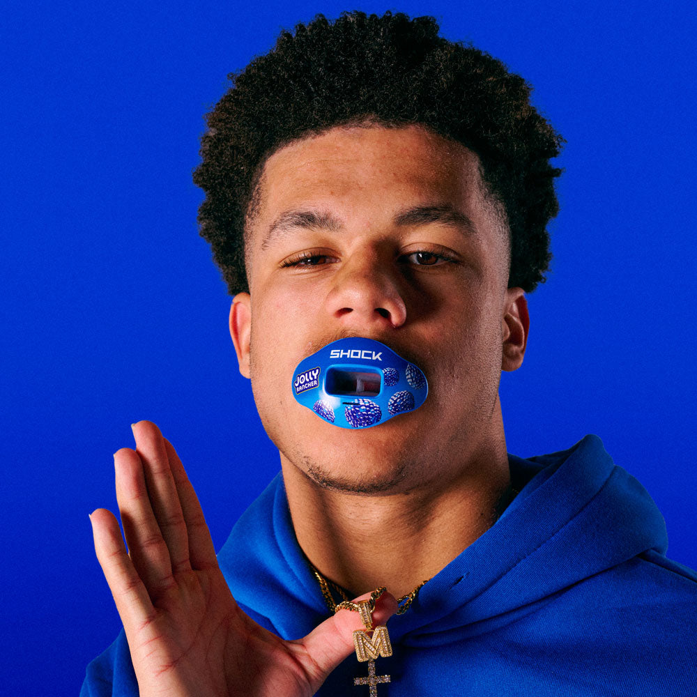 Max AirFlow Football Mouthguard - Jolly Rancher Blue Raspberry